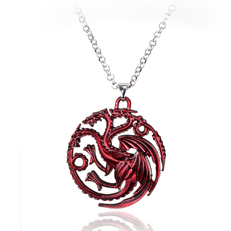 Necklace - House of the Dragon (Game of Thrones)  House Targaryen Fire and Blood