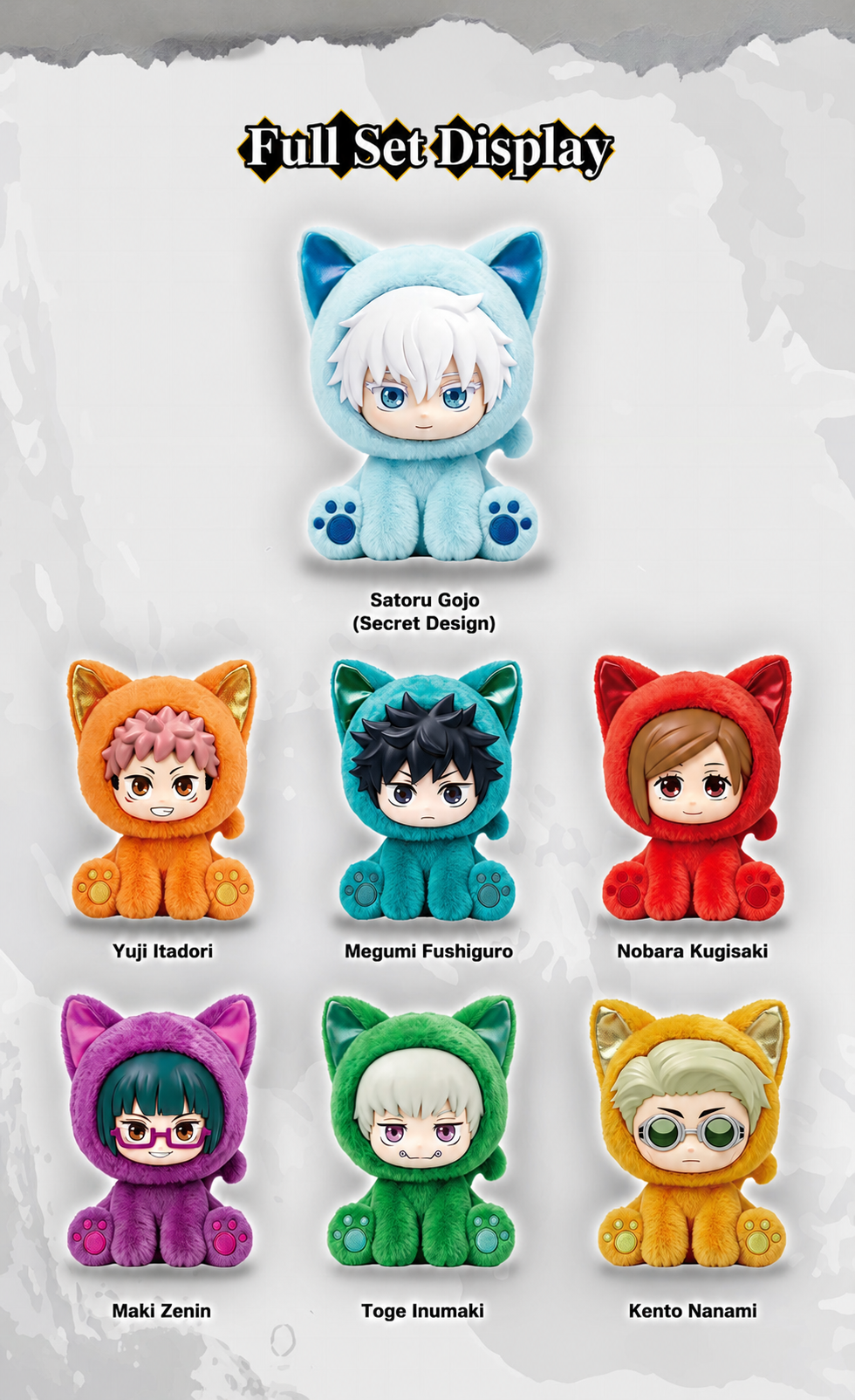 Jujutsu Kaisen Sitting Cat Party Plush Blind Box – Official Licensed | EAKI