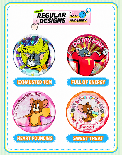 Tom and Jerry Emotional Expression Badge Blind Box – Official Licensed | Warner Bros.