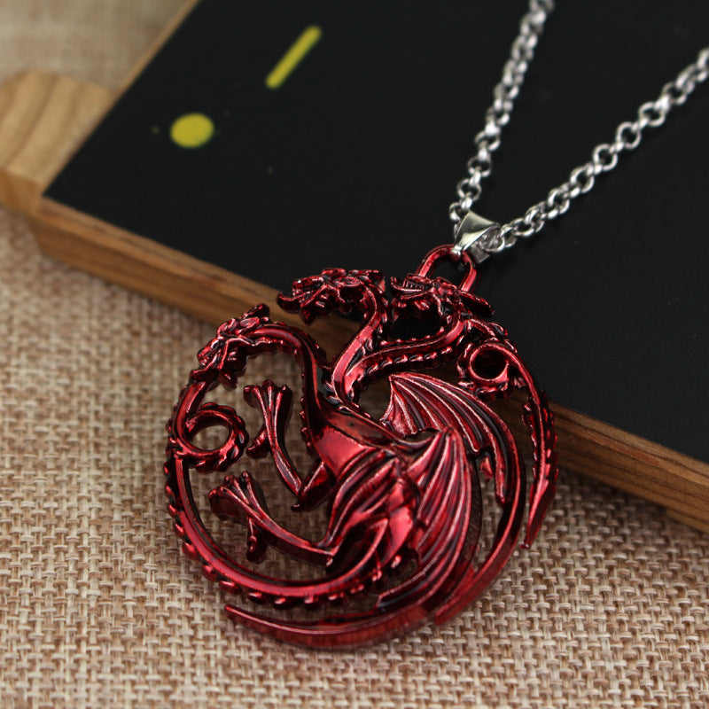 Necklace - House of the Dragon (Game of Thrones)  House Targaryen Fire and Blood