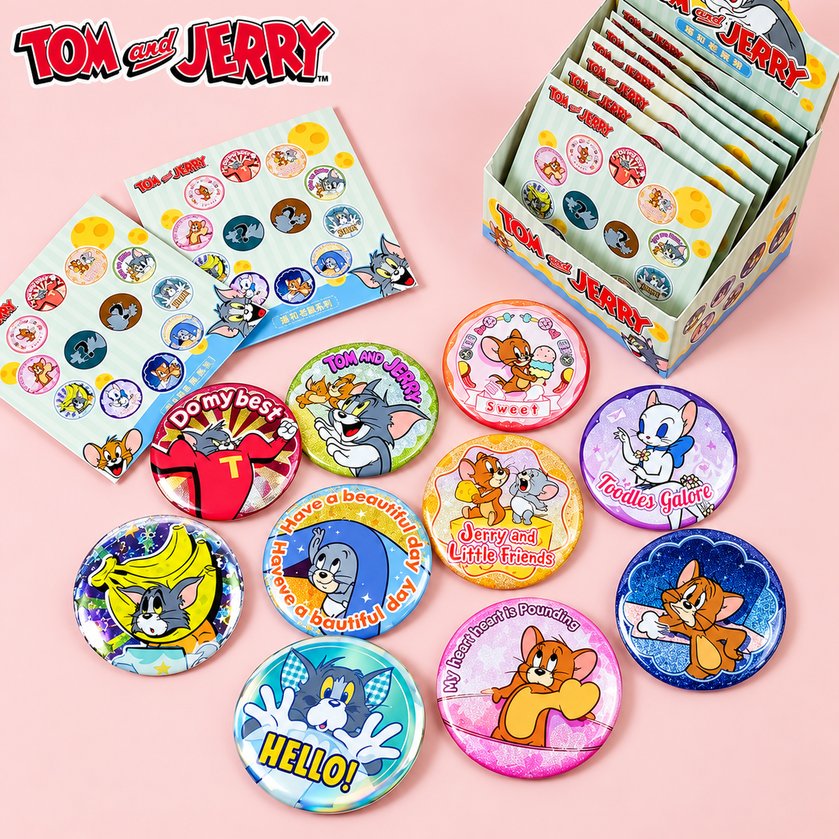 Tom and Jerry Emotional Expression Badge Blind Box – Official Licensed | Warner Bros.