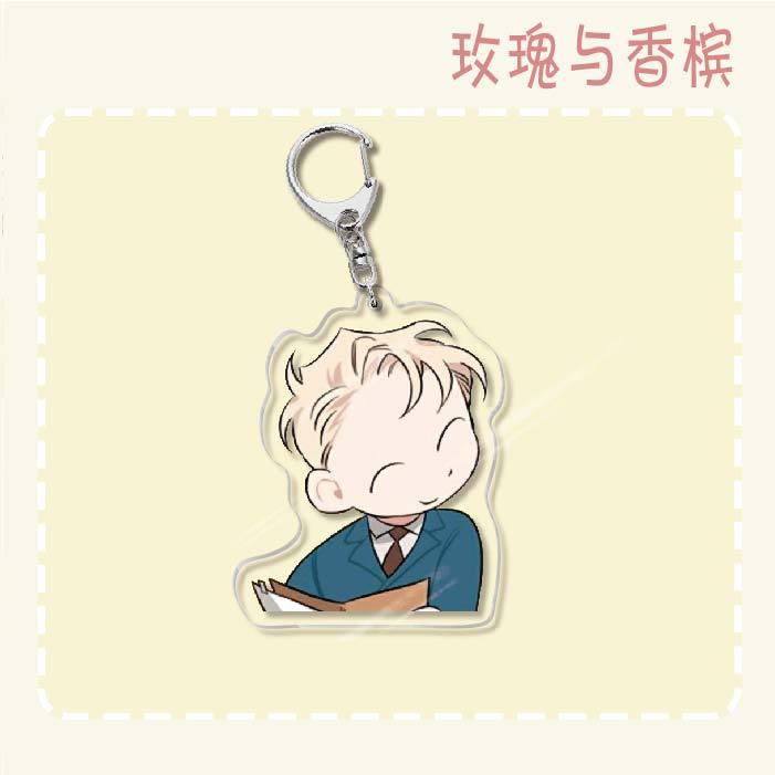 Keychain - Roses and Champagne 60mm