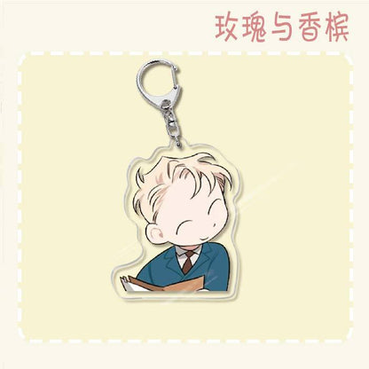 Keychain - Roses and Champagne 60mm