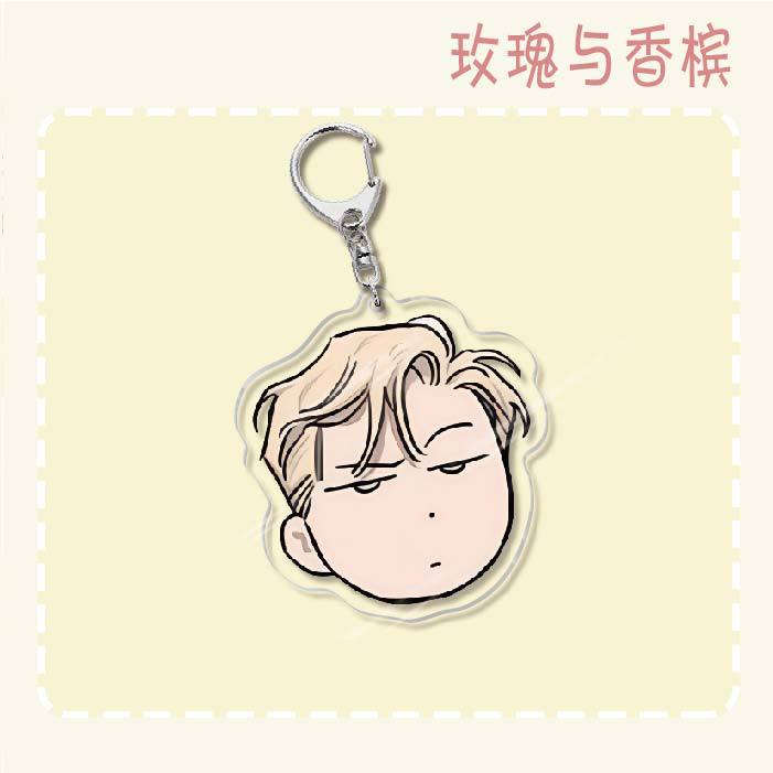 Keychain - Roses and Champagne 60mm