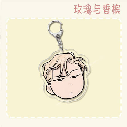 Keychain - Roses and Champagne 60mm