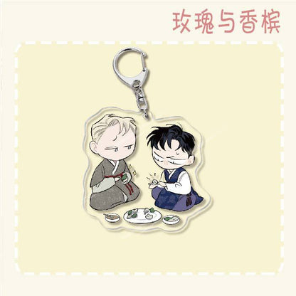 Keychain - Roses and Champagne 60mm