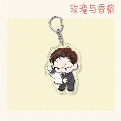 Keychain - Roses and Champagne 60mm