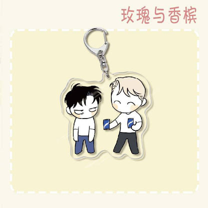 Keychain - Roses and Champagne 60mm