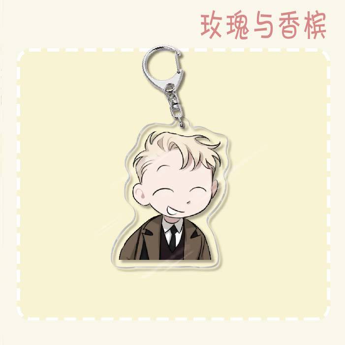 Keychain - Roses and Champagne 60mm