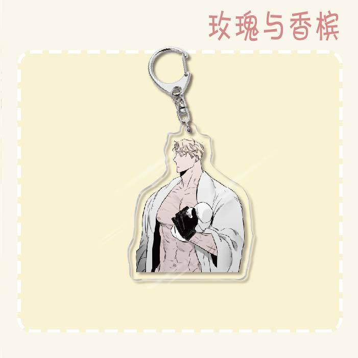 Keychain - Roses and Champagne 60mm