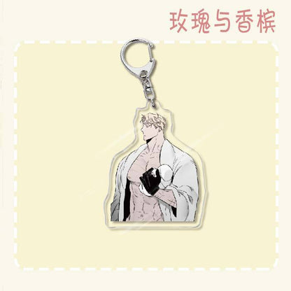 Keychain - Roses and Champagne 60mm