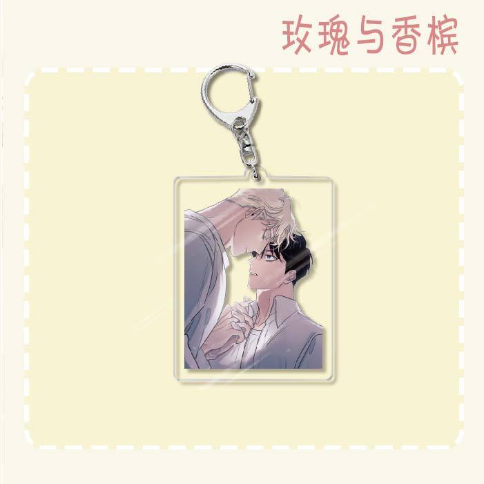 Keychain - Roses and Champagne 60mm