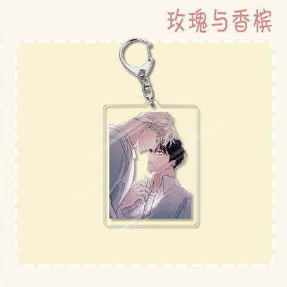 Keychain - Roses and Champagne 60mm