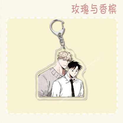 Keychain - Roses and Champagne 60mm