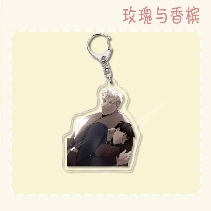 Keychain - Roses and Champagne 60mm