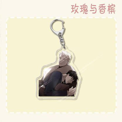 Keychain - Roses and Champagne 60mm